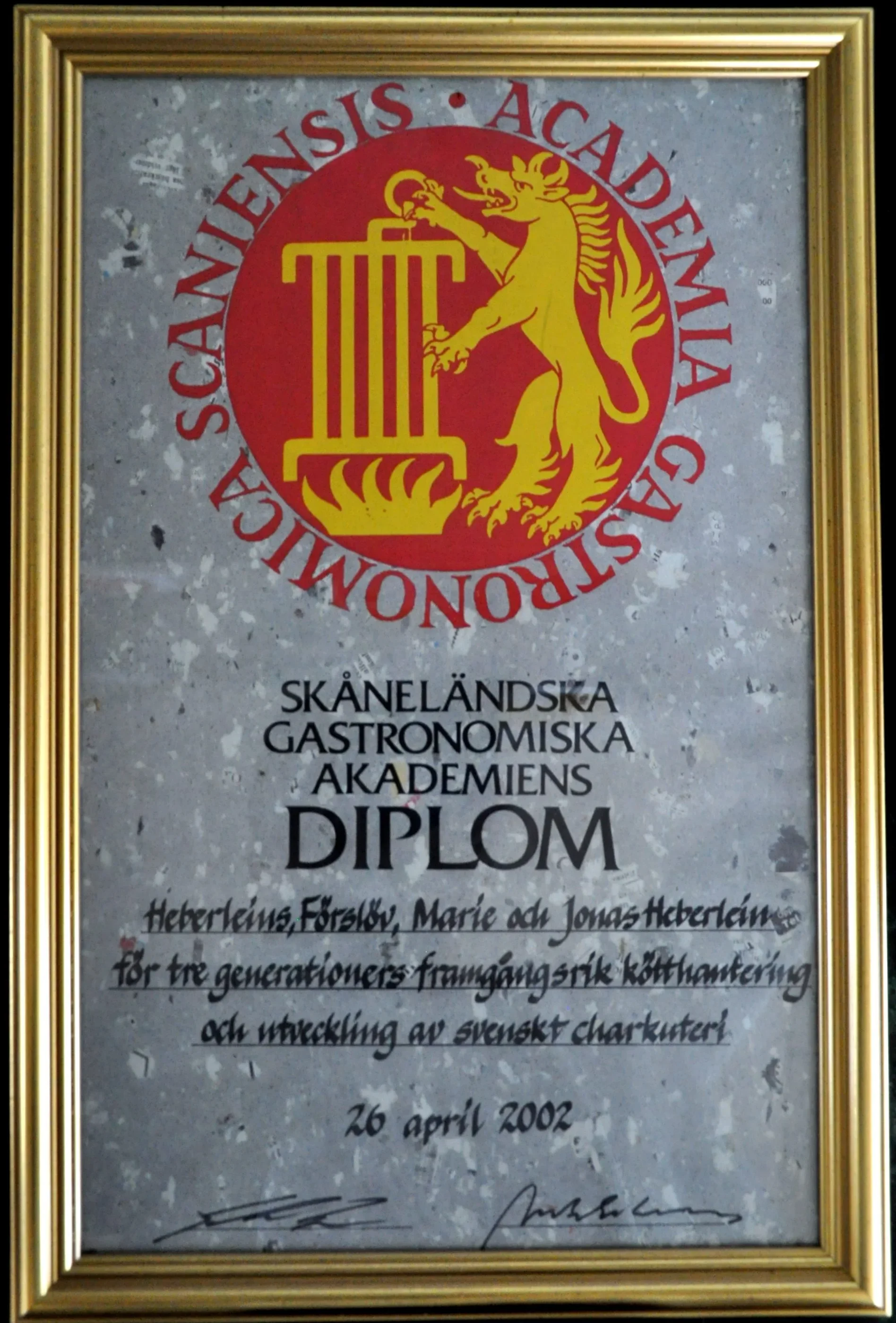 Diplom Skånelänska gastronomiska akademiens